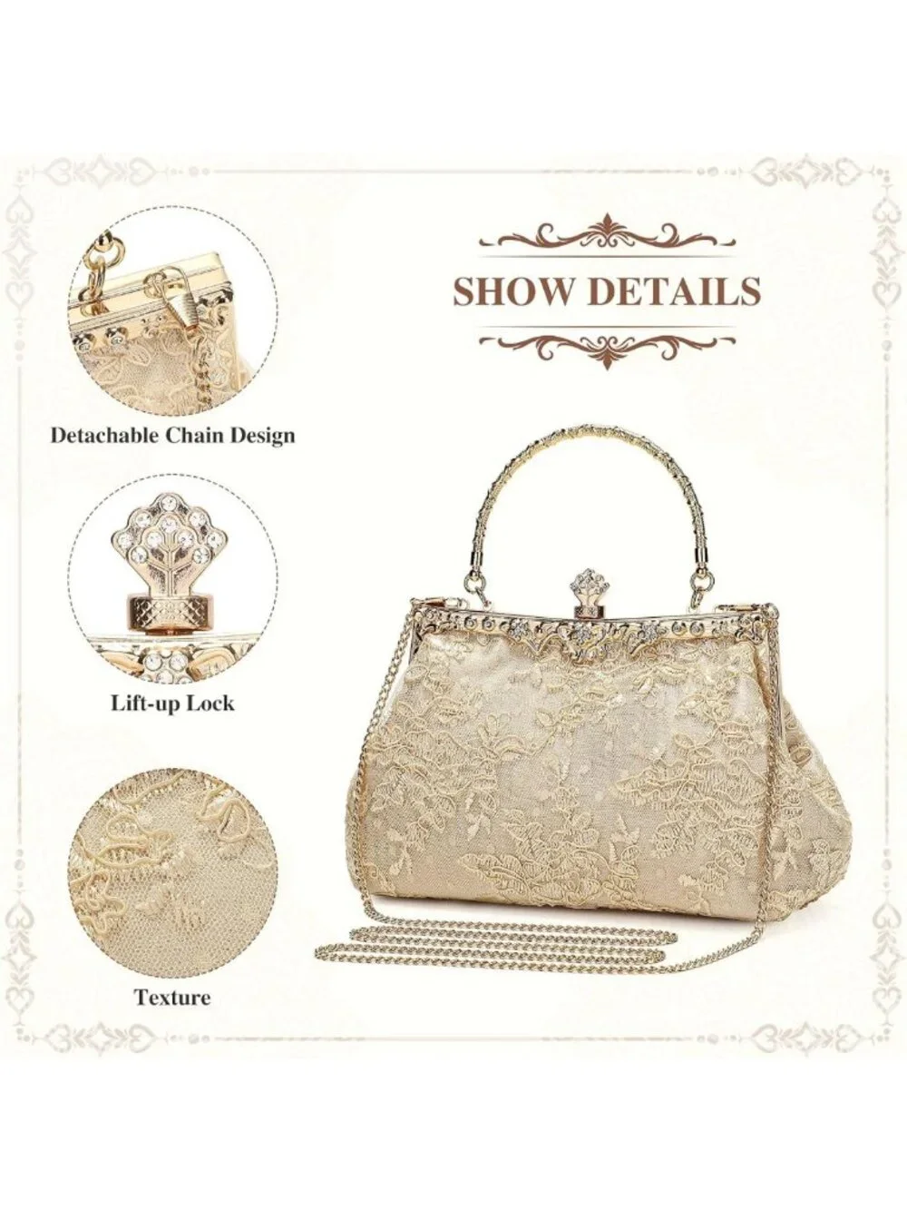 1920s Vintage Floral Embroidery Clutch Purse | Elegant Evening Handbag for